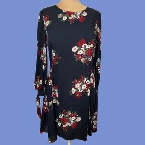 Zara Floral Mini Dress with Long Sleeves